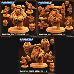 3D Printed Papsikels Cyberpunk Sci-Fi Rambutan Space Assaulters Set 2 - 28mm 32mm (Online Only)
