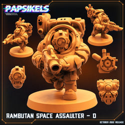 3D Printed Papsikels Cyberpunk Sci-Fi Rambutan Space Assaulters Set 2 - 28mm 32mm (Online Only)