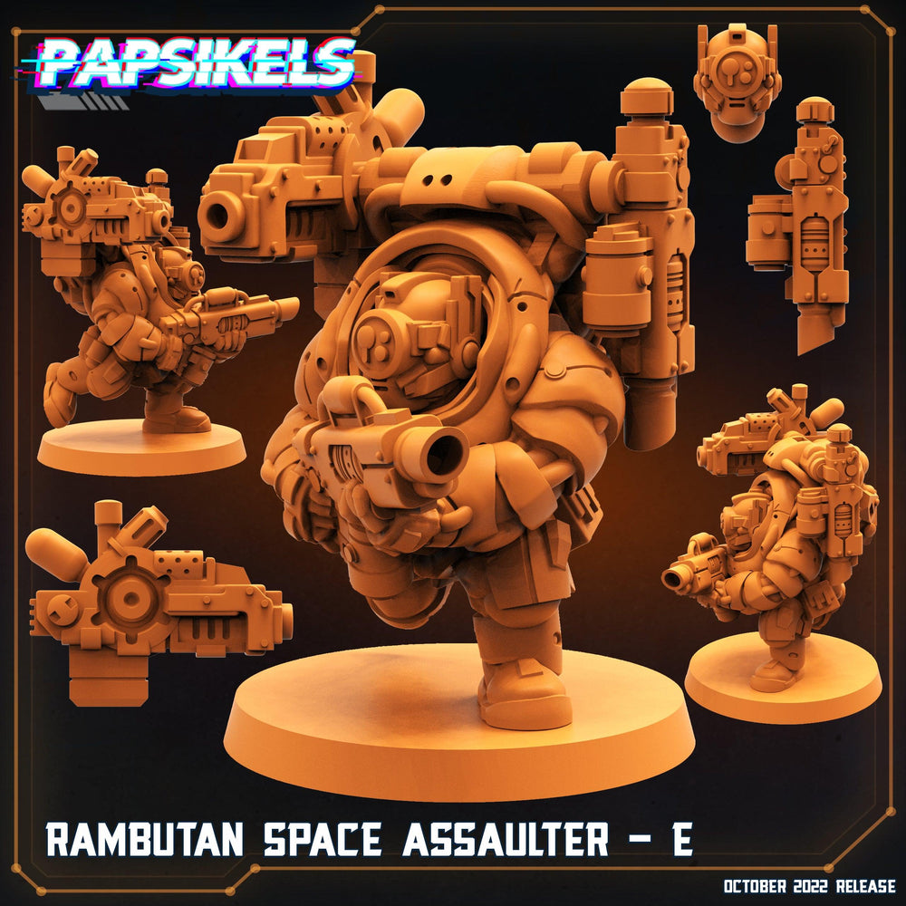 3D Printed Papsikels Cyberpunk Sci-Fi Rambutan Space Assaulters Set 2 - 28mm 32mm (Online Only)