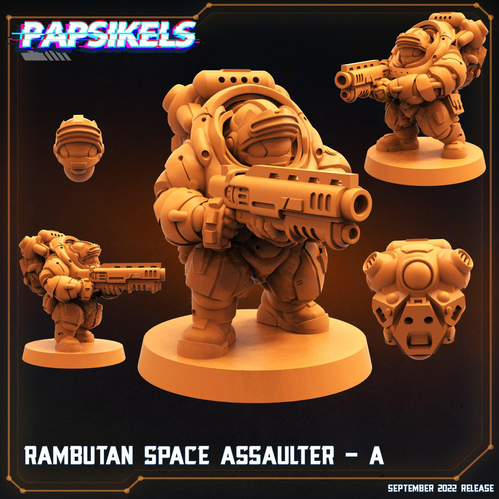 3D Printed Papsikels Cyberpunk Sci-Fi Rambutan Space Assaulters Set - 28mm 32mm (Online Only)