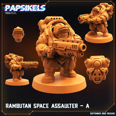 3D Printed Papsikels Cyberpunk Sci-Fi Rambutan Space Assaulters Set - 28mm 32mm (Online Only)
