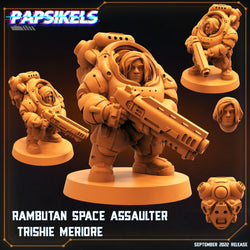 3D Printed Papsikels Cyberpunk Sci-Fi Rambutan Space Assaulters Set - 28mm 32mm (Online Only)