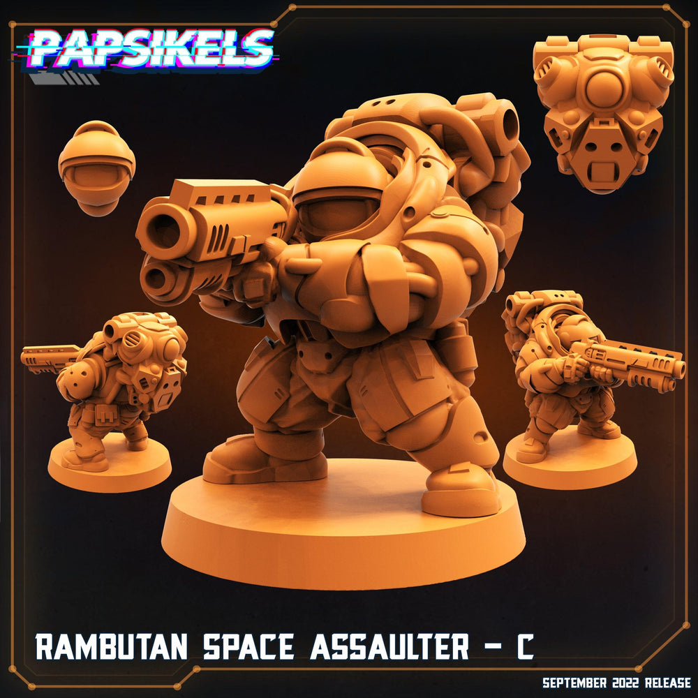 3D Printed Papsikels Cyberpunk Sci-Fi Rambutan Space Assaulters Set - 28mm 32mm (Online Only)