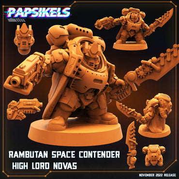 3D Printed Papsikels Cyberpunk Sci-Fi Rambutan Space Contender Set - 28mm 32mm (Online Only)
