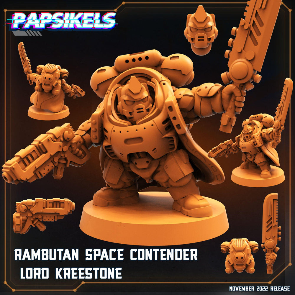 3D Printed Papsikels Cyberpunk Sci-Fi Rambutan Space Contender Set - 28mm 32mm (Online Only)