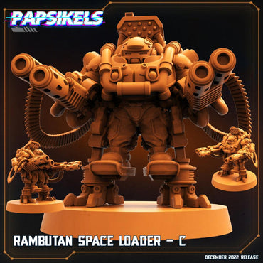 3D Printed Papsikels Cyberpunk Sci-Fi-Rambutan Space Loader - C 28mm 32mm (Online Only)