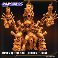 3D Printed Papsikels Cyberpunk Sci-Fi Raven Queen Hunter Skull Throne - 28mm 32mm (Online Only)