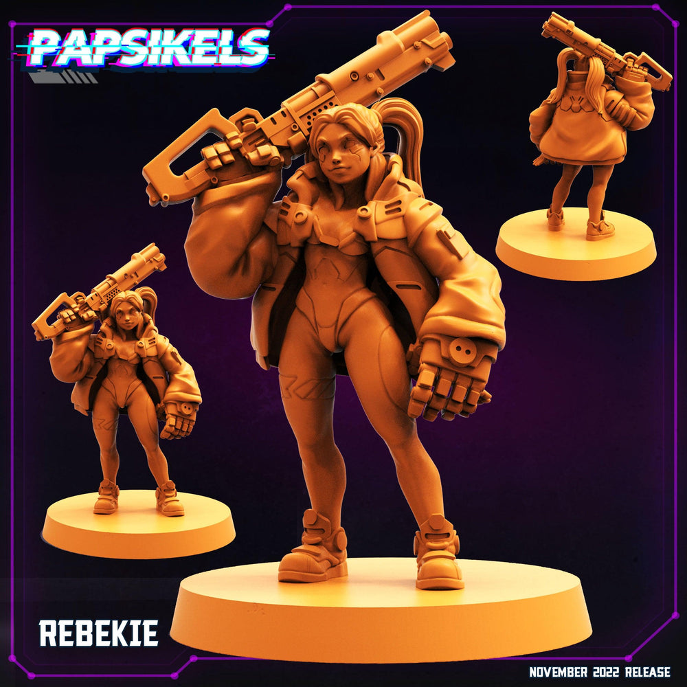 3D Printed Papsikels Cyberpunk Sci-Fi Rebekie - 28mm 32mm (Online Only)
