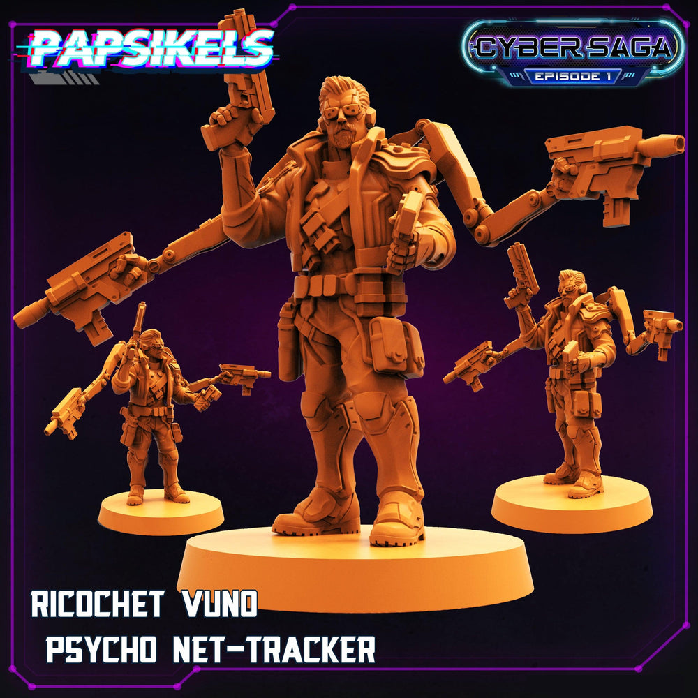 3D Printed Papsikels Cyberpunk Sci-Fi Ricochet Vuno Psycho Net Tracker Cyber Saga - 28mm 32mm (Online Only)