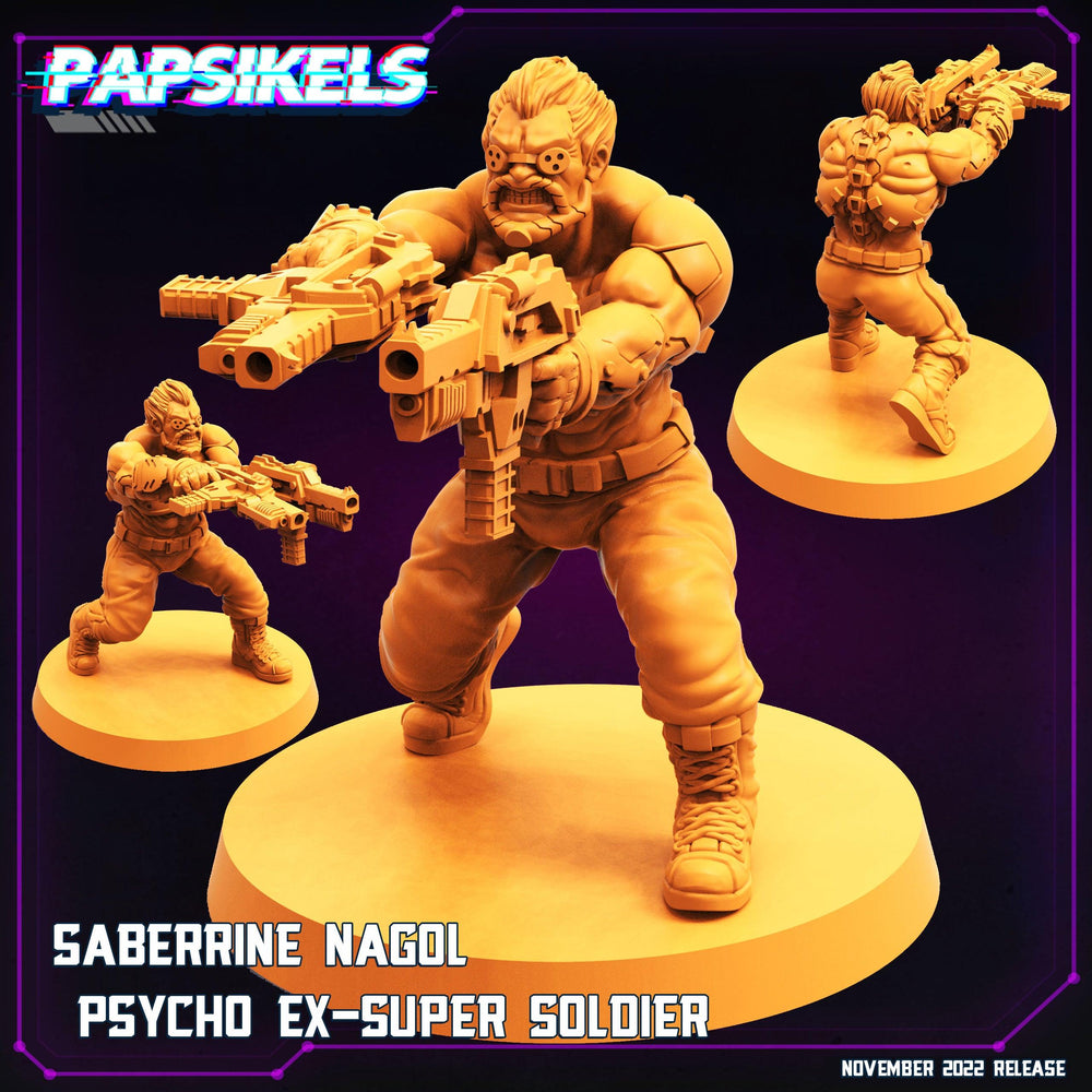 3D Printed Papsikels Cyberpunk Sci-Fi Saberrine Nagol Psycho Ex Super Soldier - 28mm 32mm (Online Only)