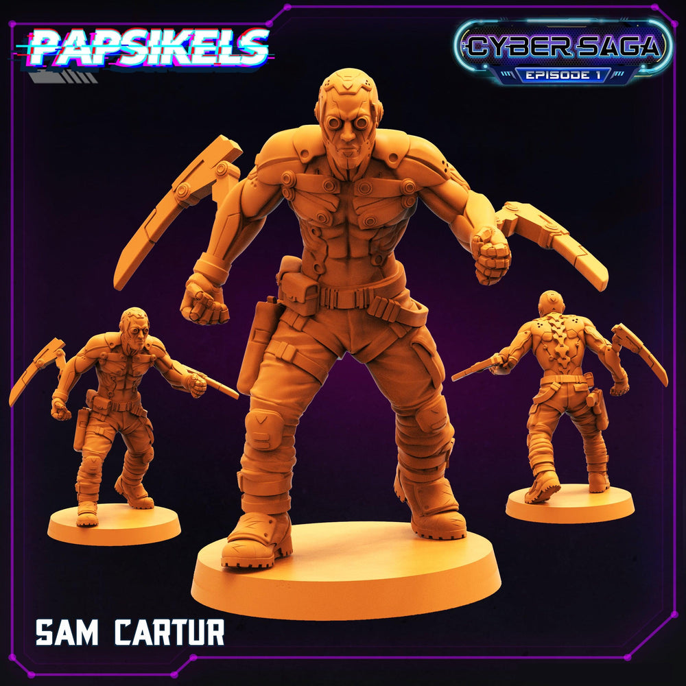 3D Printed Papsikels Cyberpunk Sci-Fi Sam Cartur Cyber Saga - 28mm 32mm (Online Only)