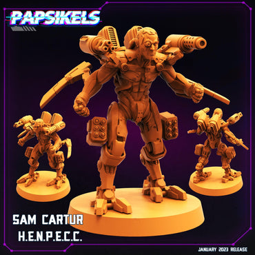 3D Printed Papsikels Cyberpunk Sci-Fi -Sam Cartur Henpecc 28mm 32mm (Online Only)