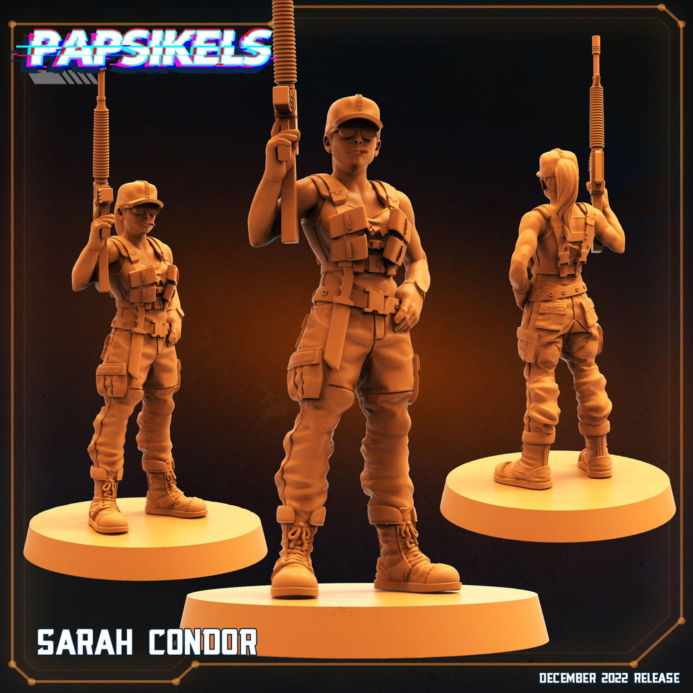 3D Printed Papsikels Cyberpunk Sci-Fi Sarah Condor - 28mm 32mm (Online Only)
