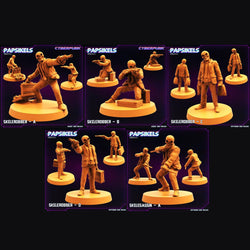 3D Printed Papsikels Cyberpunk Sci-Fi Skelerobber Set - 28mm 32mm (Online Only)