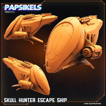 3D Printed Papsikels Cyberpunk Sci-Fi Skull Hunter Escape Ship - 28mm 32mm (Online Only)