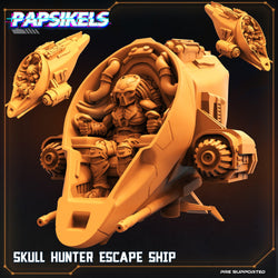 3D Printed Papsikels Cyberpunk Sci-Fi Skull Hunter Escape Ship - 28mm 32mm (Online Only)