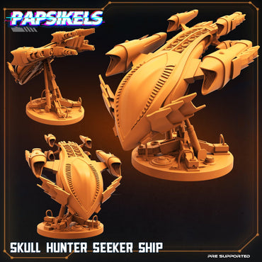 3D Printed Papsikels Cyberpunk Sci-Fi Skull Hunter Seeker Ship - 28mm 32mm (Online Only)