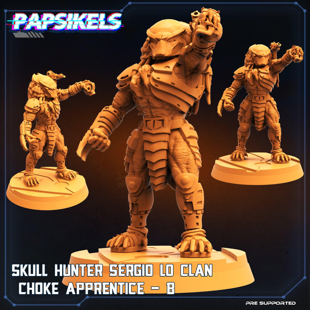 3D Printed Papsikels Cyberpunk Sci-Fi Skull Hunter Sergio Lo Clan Choke Set - 28mm 32mm (Online Only)