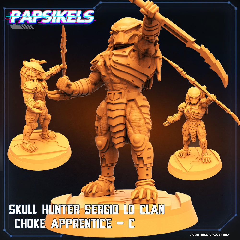 3D Printed Papsikels Cyberpunk Sci-Fi Skull Hunter Sergio Lo Clan Choke Set - 28mm 32mm (Online Only)