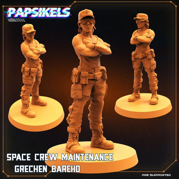 3D Printed Papsikels Cyberpunk Sci-Fi Space Crew Maintenance Grechen Bareho - 28mm 32mm (Online Only)