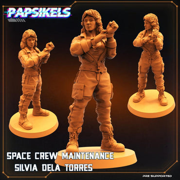 3D Printed Papsikels Cyberpunk Sci-Fi Space Crew Maintenance Silvia Dela Torres- 28mm 32mm (Online Only)