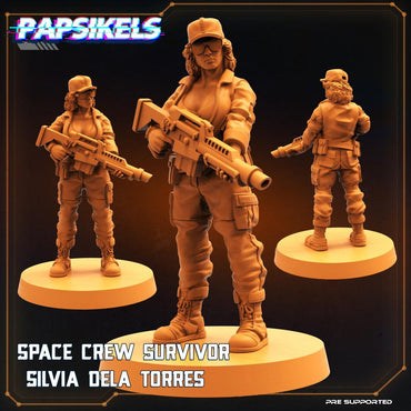 3D Printed Papsikels Cyberpunk Sci-Fi Space Crew Survivor Silvia Dela Torres - 28mm 32mm (Online Only)
