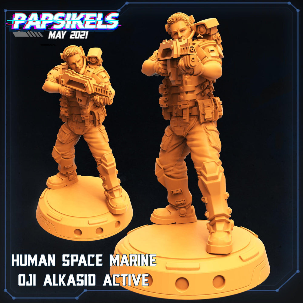 3D Printed Papsikels Cyberpunk Sci-Fi Space Marine Oji Alkasid Active - 28mm 32mm (Online Only)