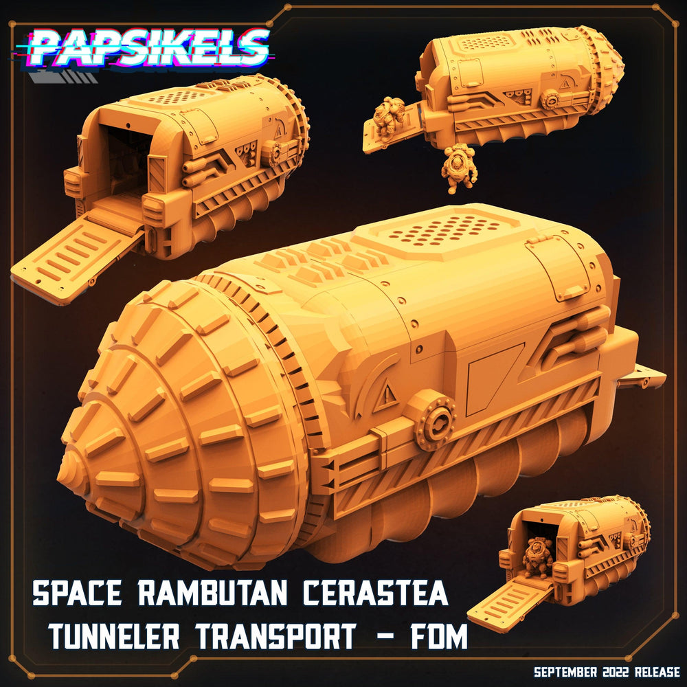 3D Printed Papsikels Cyberpunk Sci-Fi Space Rambutan Cerastea Tunneler Transport Fdm - 28mm 32mm (Online Only)