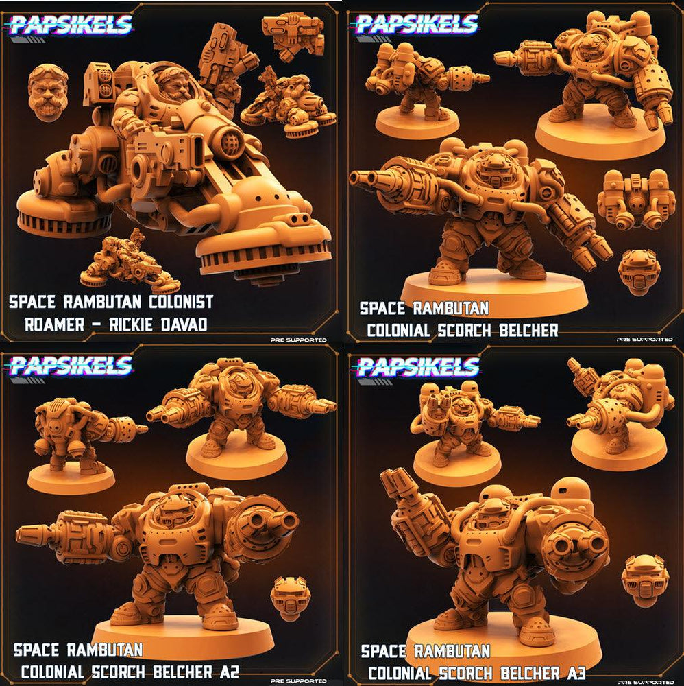 3D Printed Papsikels Cyberpunk Sci-Fi Space Rambutan Colonial Set - 28mm 32mm (Online Only)