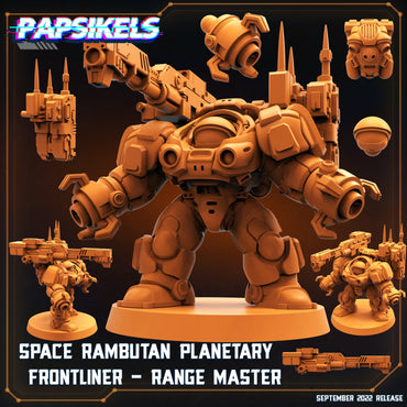 3D Printed Papsikels Cyberpunk Sci-Fi Space Rambutan Planetary Frontliner Range Master - 28mm 32mm (Online Only)
