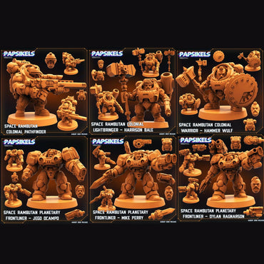 3D Printed Papsikels Cyberpunk Sci-Fi Space Rambutan Set - 28mm 32mm (Online Only)