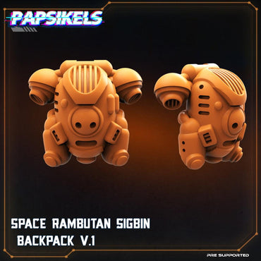 3D Printed Papsikels Cyberpunk Sci-Fi Space Rambutan Sigbin Backpack V.1 - 28mm 32mm (Online Only)