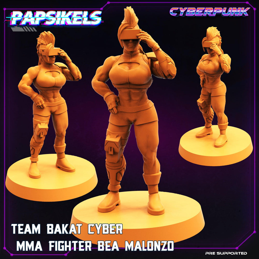 3D Printed Papsikels Cyberpunk Sci-Fi Team Bakat Cyber MMA Fighter Bea Malonzo - 28mm 32mm (Online Only)