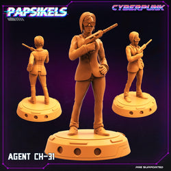 3D Printed Papsikels Cyberpunk Sci-Fi The Corpo World Agents Set - 28mm 32mm (Online Only)