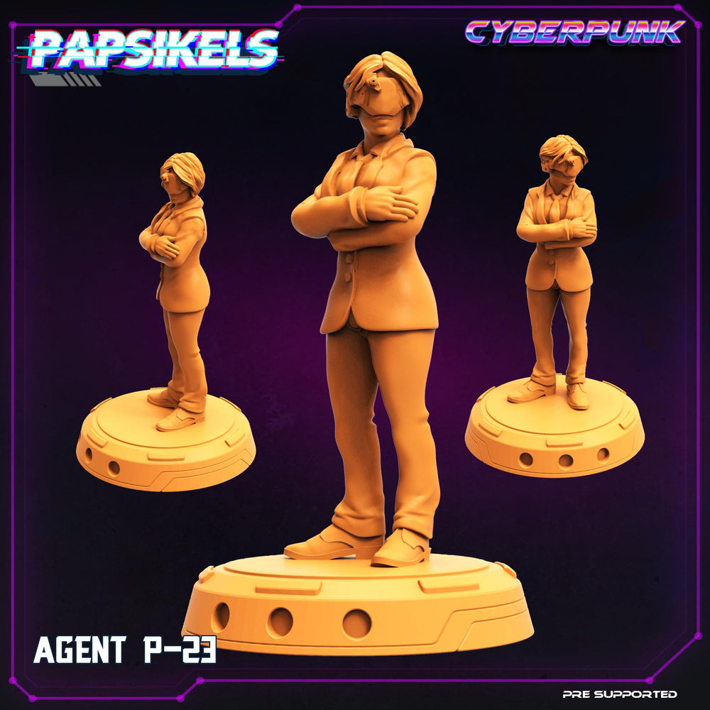 3D Printed Papsikels Cyberpunk Sci-Fi The Corpo World Agents Set - 28mm 32mm (Online Only)