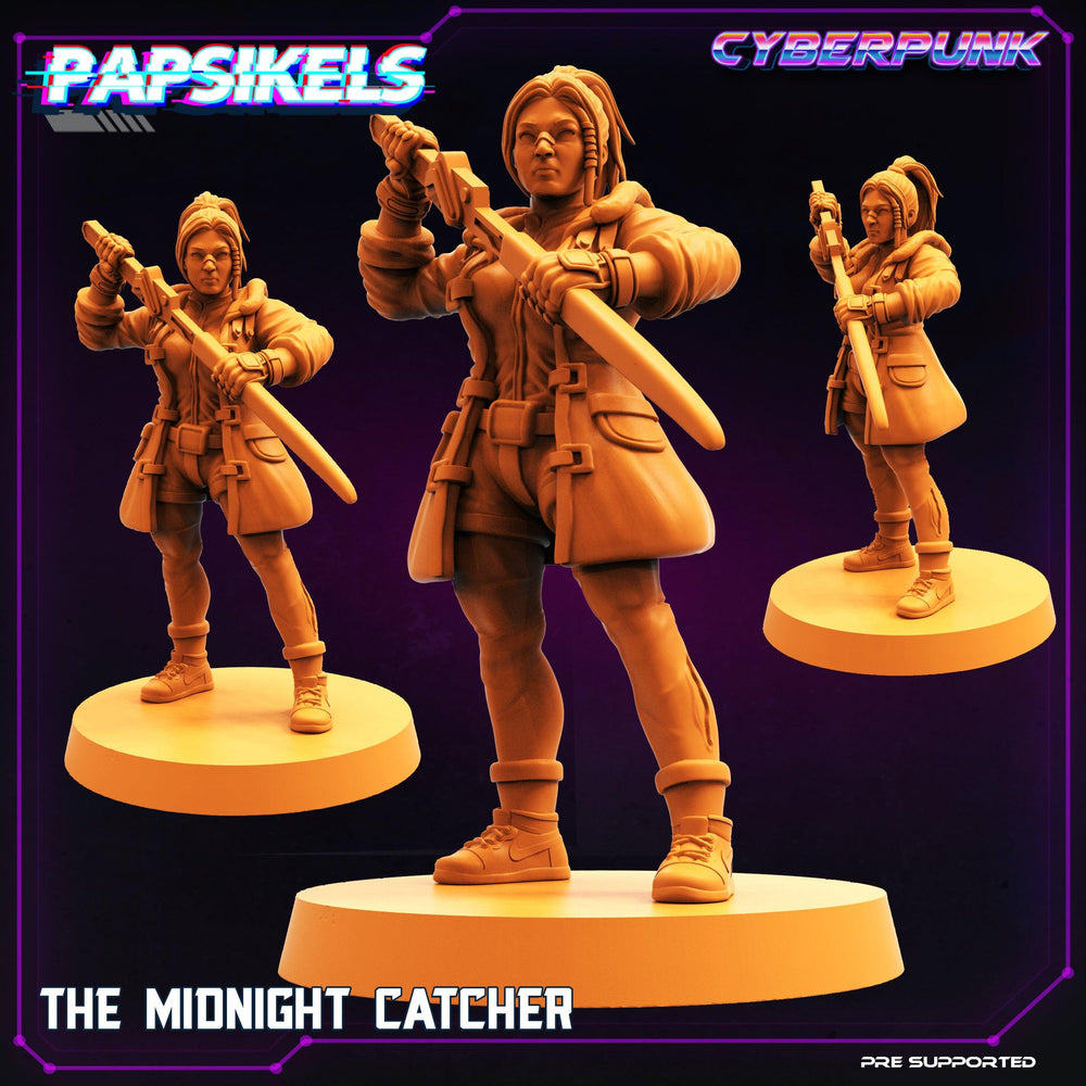 3D Printed Papsikels Cyberpunk Sci-Fi The Midnight Catcher - 28mm 32mm (Online Only)