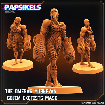 3D Printed Papsikels Cyberpunk Sci-Fi The Omegas - Yurneyan Golem Exofist Mask - 28mm 32mm (Online Only)