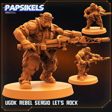 3D Printed Papsikels Cyberpunk Sci-Fi Ugok Rebel Sergio Lets Rock - 28mm 32mm (Online Only)