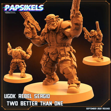 3D Printed Papsikels Cyberpunk Sci-Fi Ugok Rebel Sergio Two Better Than One - 28mm 32mm (Online Only)
