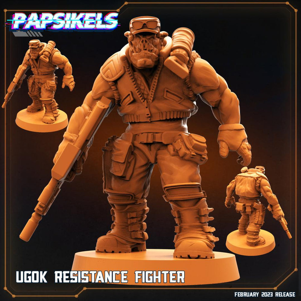 3D Printed Papsikels Cyberpunk Sci-Fi - Ugok Resistance Fighter - 28mm 32mm (Online Only)