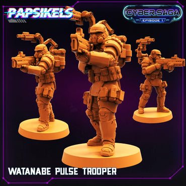 3D Printed Papsikels Cyberpunk Sci-Fi Watanabe Pulse Trooper Cyber Saga - 28mm 32mm (Online Only)