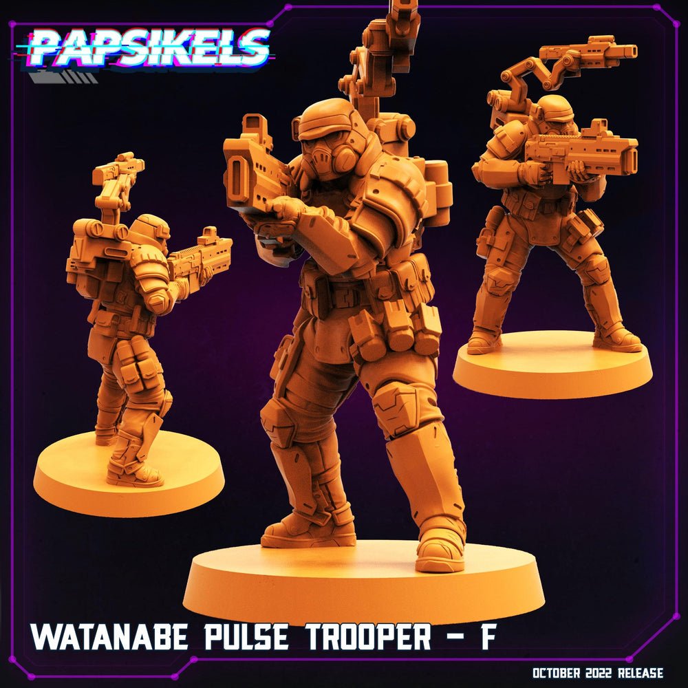 3D Printed Papsikels Cyberpunk Sci-Fi Watanabe Pulse Trooper Set - 28mm 32mm (Online Only)