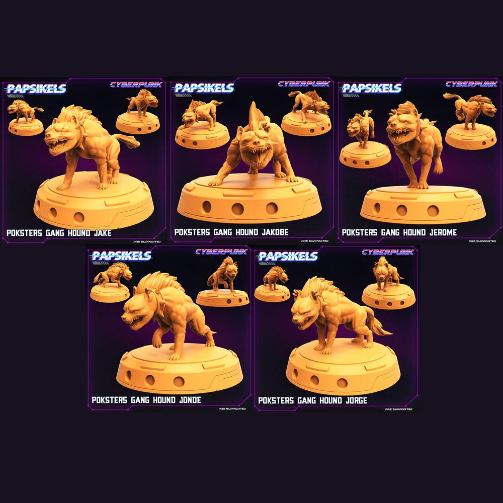 3D Printed Papsikels Cyberpunk The Corpo World Poksters Gang Hound Set - 28mm 32mm (Online Only)