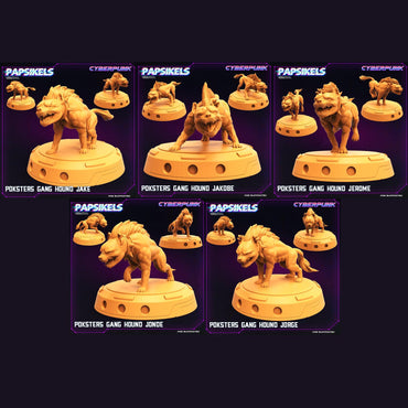 3D Printed Papsikels Cyberpunk The Corpo World Poksters Gang Hound Set - 28mm 32mm (Online Only)