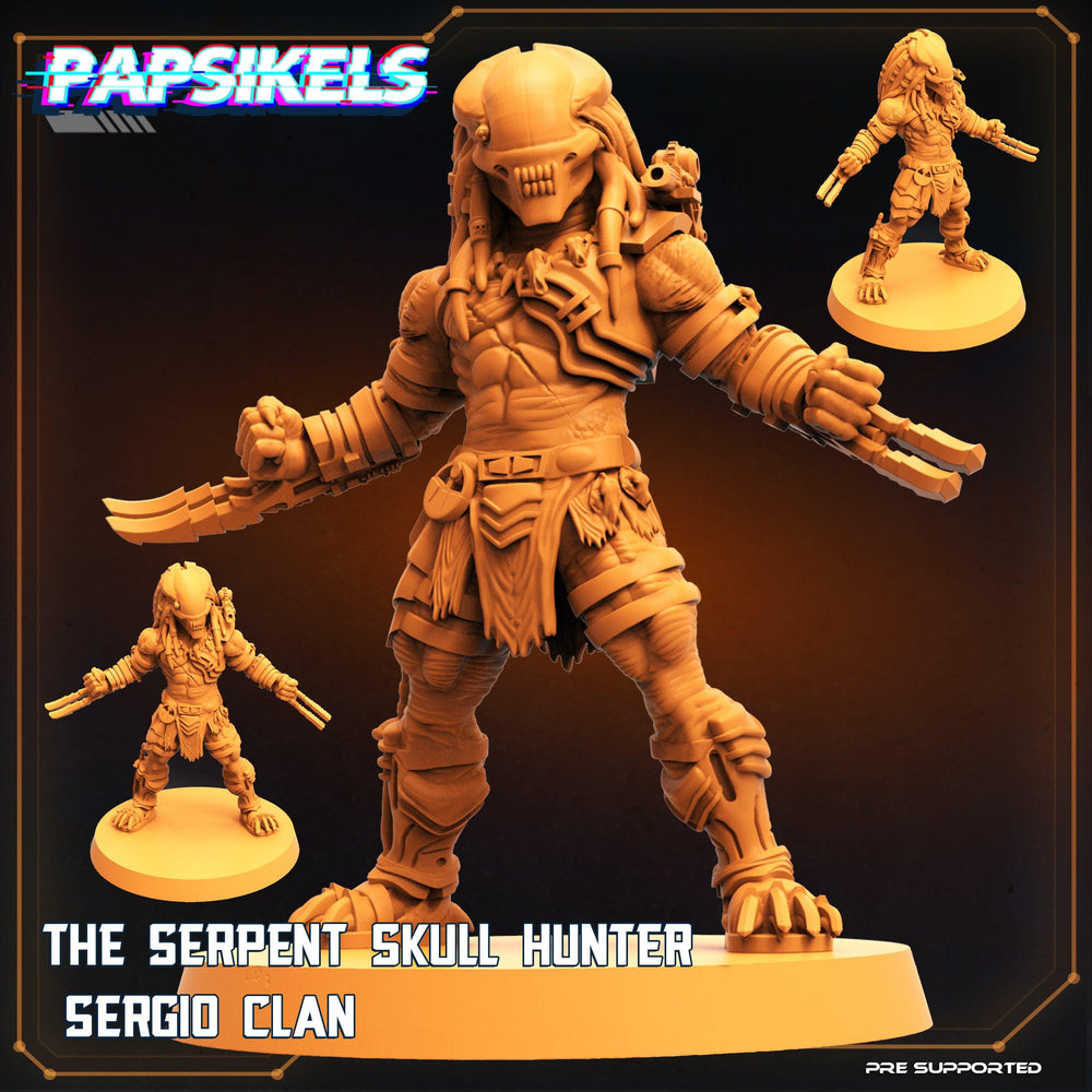 3D Printed Papsikels Cyberpunk The Serpent Skull Hunter Sergio Clan - 28mm 32mm (Online Only)