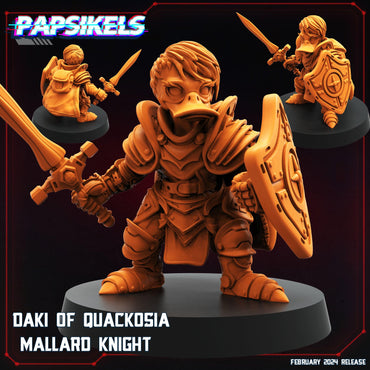 3D Printed Papsikels Daki Of Quackosia Mallard Knight 28mm 32mm (Online Only)