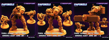 3D Printed Papsikels - Fkmsa Advance Battle Droid Armored Heavyarms Set March 2023 Cyberpunk - 28mm 32mm (Online Only)