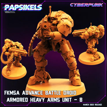 3D Printed Papsikels - Fkmsa Advance Battle Droid Armored Heavyarms Set March 2023 Cyberpunk - 28mm 32mm (Online Only)