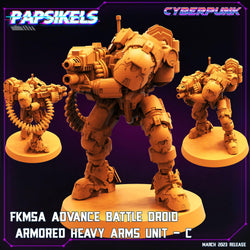 3D Printed Papsikels - Fkmsa Advance Battle Droid Armored Heavyarms Set March 2023 Cyberpunk - 28mm 32mm (Online Only)