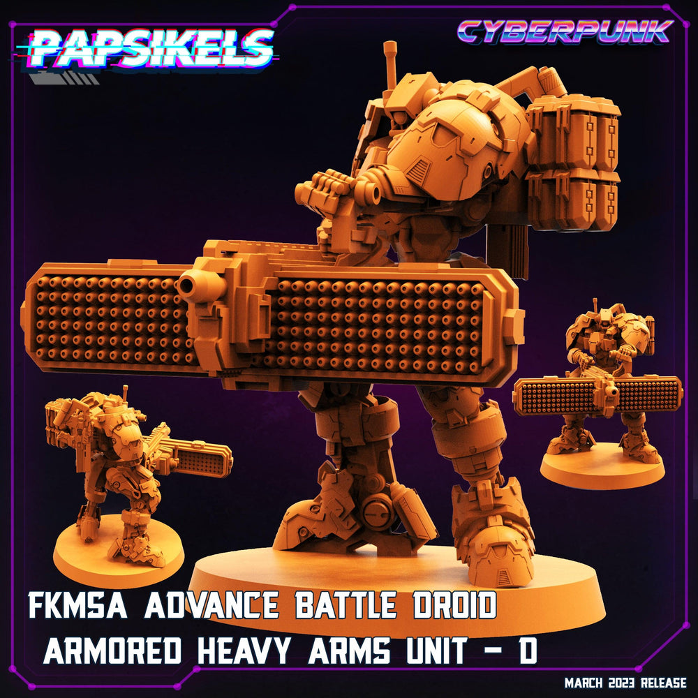 3D Printed Papsikels - Fkmsa Advance Battle Droid Armored Heavyarms Set March 2023 Cyberpunk - 28mm 32mm (Online Only)